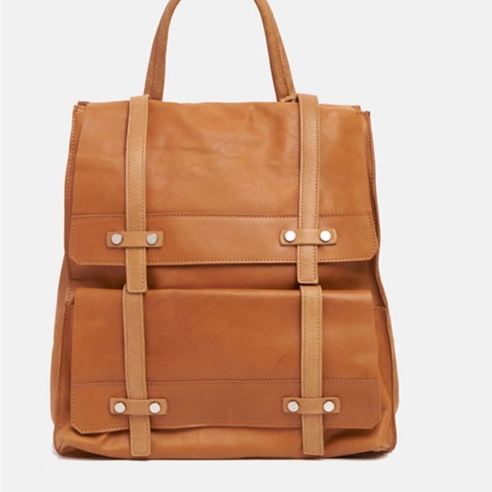 Carlo Cecchini Montana waxed travel bag book bag shoulder bag calf backpack Z7